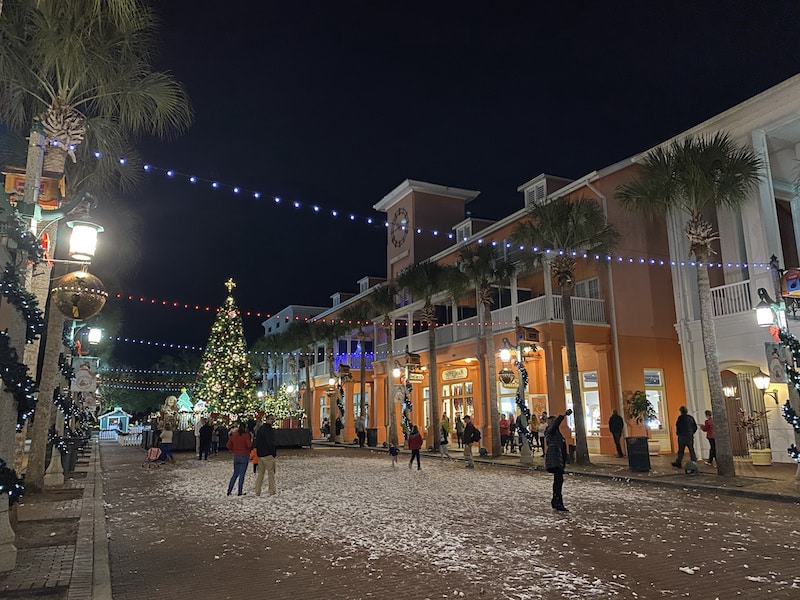 Christmas tree lit at Celebration Florida USA